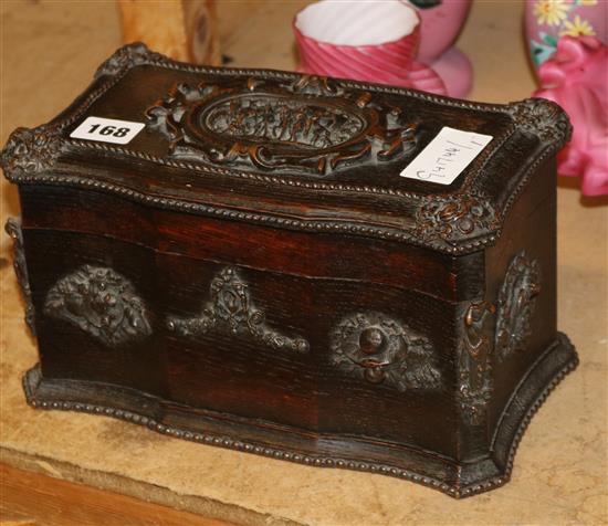 German oak tea caddy